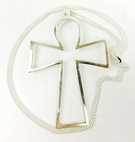 3.5 Inch Sterling Cross with 30 Inch Chain