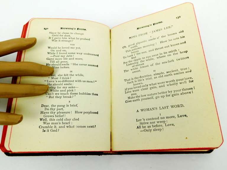 Antique Robert Browning's Poems Leather Book