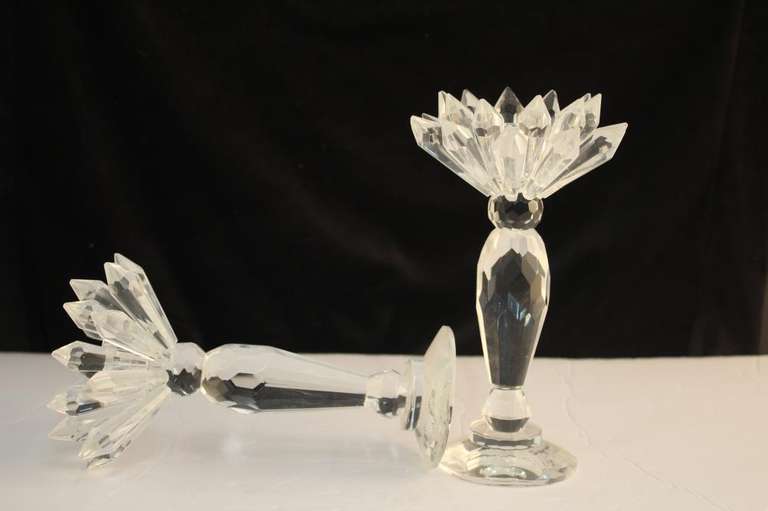 Crystal Candleholder Pair