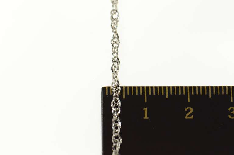 14K White Gold 2.3mm Curb Link Twist Spiral Chain Necklace