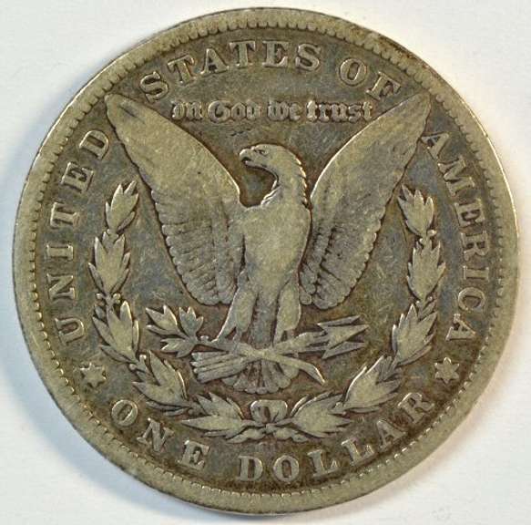 Rare 1893-CC Morgan Silver Dollar. Key date Carson City