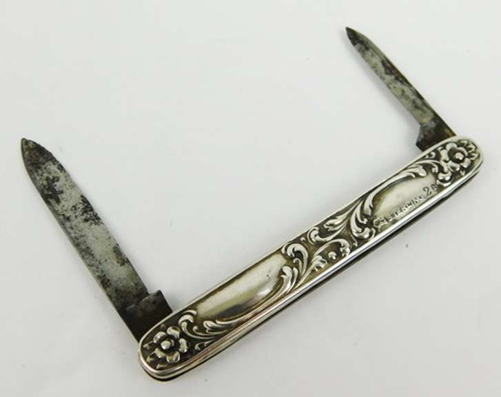 Antique Sterling Silver Pocket Knife