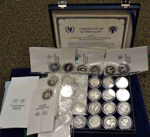 UNICEF International Year Of The Child Proof Silver Coin Set Incomplete.