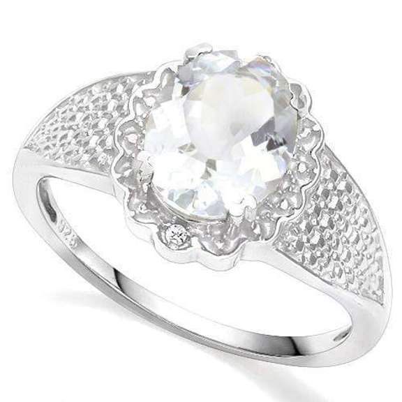 925 STERLING SILVER 1.38 CT AQUAMARINE & DIAMOND COCKTAIL RING