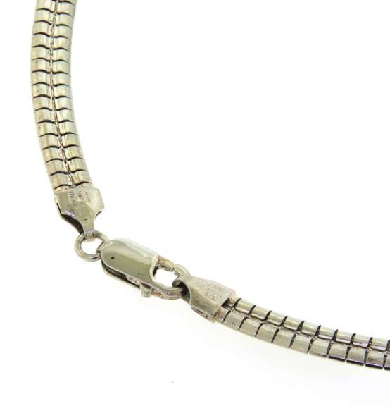Italian Sterling Silver Omega Necklace