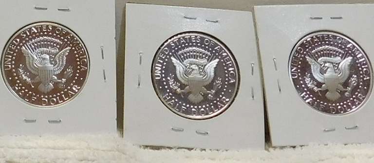 2000-S & 2001-S & 2003-S Silver 90% PROOF Kennedy Hfs