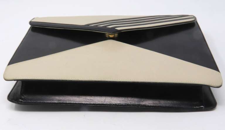 Bally Asymmetrical Envelope Two way Leather Crossbody