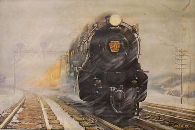 Beauitful Pennsylvania Railroad Vintage Engraving 1932