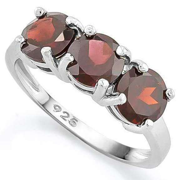SUPERB ! 3 3/5 CARAT GARNET 925 STERLING SILVER RING