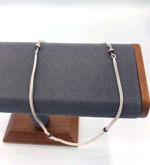 Sterling Silver necklace with purple beads
