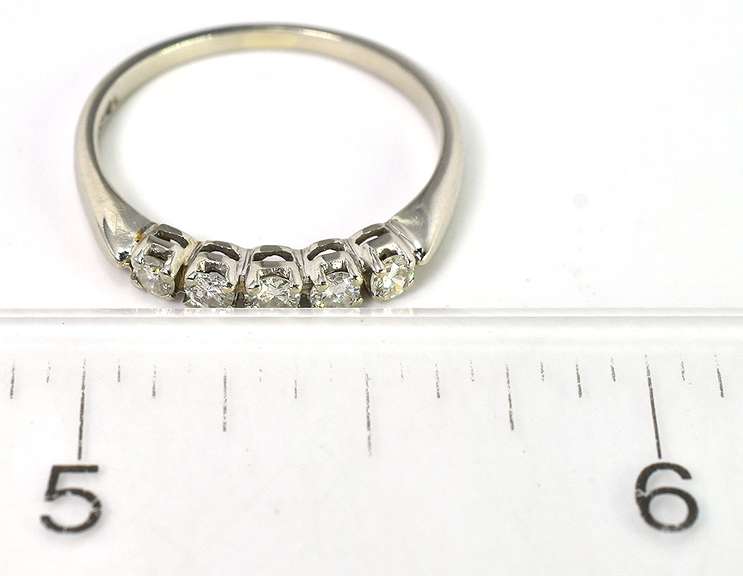 Sweet 5-Stone 1/5CTW Diamond Band in 14KT White Gold