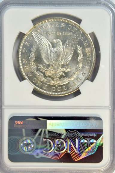 Great near Gem 1880-S Morgan Silver Dollar. NGC MS64