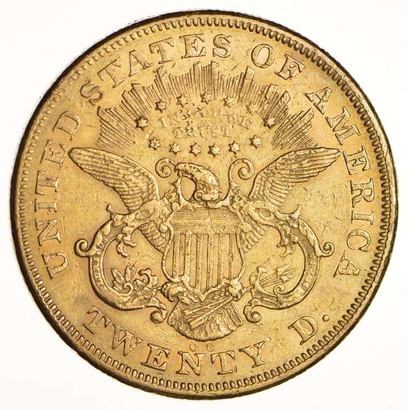 1876-CC $20.00 Liberty Head Gold Double Eagle - Circulated