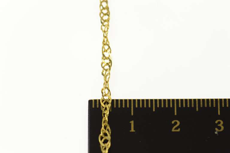 14K Yellow Gold 2.5mm Textured Link Rolling Twist Chain Necklace
