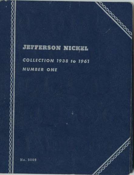 Complete Set of 61 Jefferson Nickels 1938 to 1961-D. Album