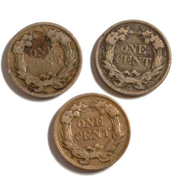 3 1857 Flying Eagle Type Coins