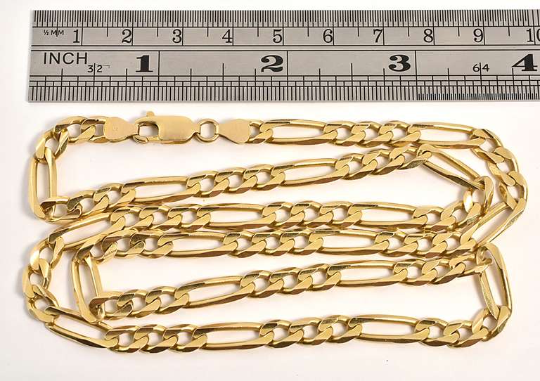 Popular 14k yellow Gold Figaro Necklace