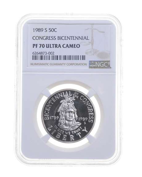 PF70 UCAM 1989-S Congress Bicentennial Commem. Half Dollar - NGC