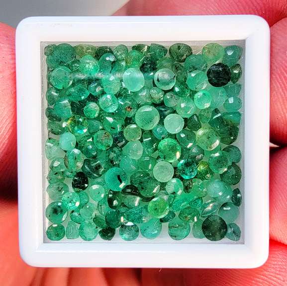 Heavy 10.19ct set of Emeralds with multiple green hues