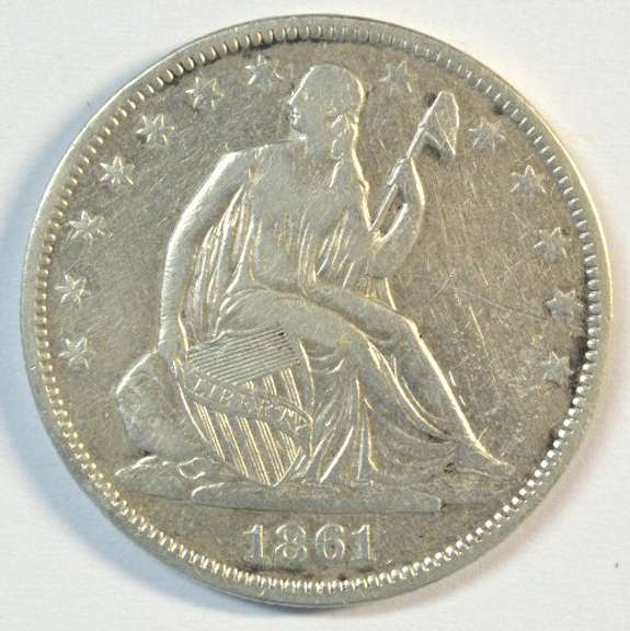 Very scarce 1861-O  No Motto Seated Liberty Half Dollar