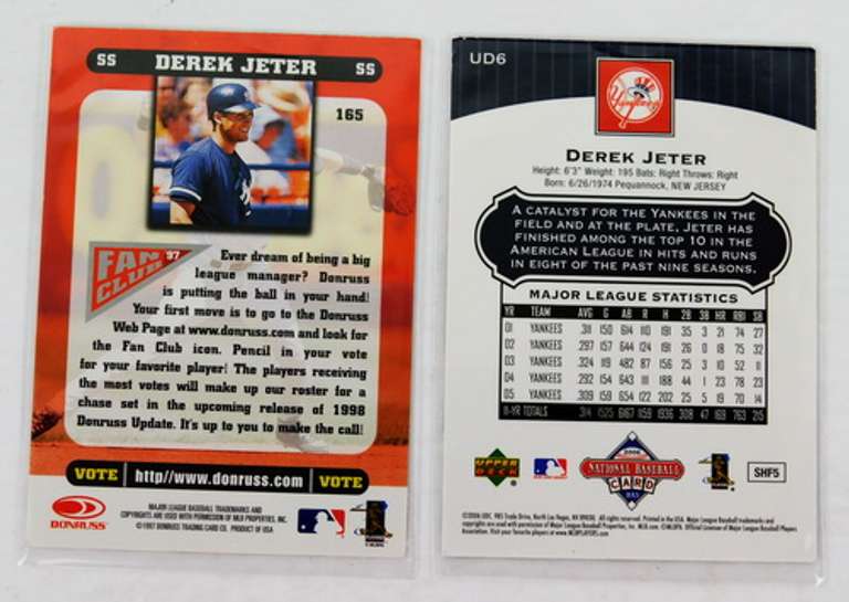2 Derek Jeter Baseball Cards