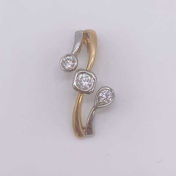 14kt Solid Gold & Diamond Pendant