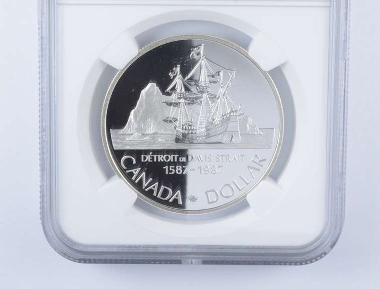 PF70 UCAM 1987 Canada $1 Silver - John Davis Expedition - Graded NGC
