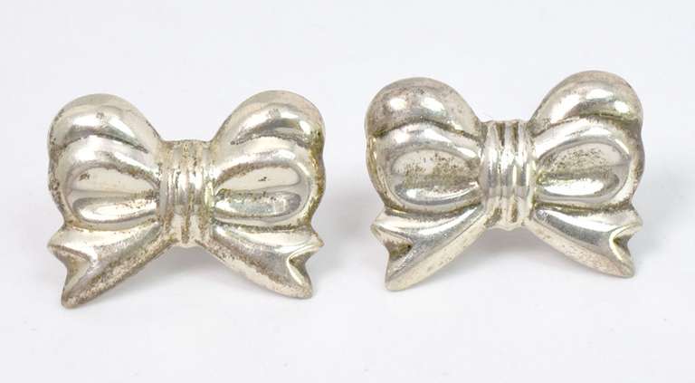 Sterling Silver Bow Earrings