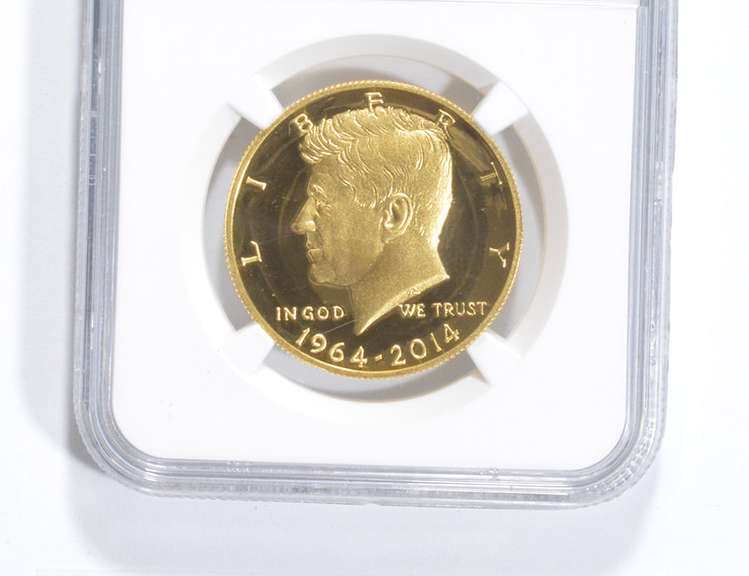 PF69UCAM 2014-W Kennedy Half Dollar 3/4 Oz .999 Gold 1st Releases NGC