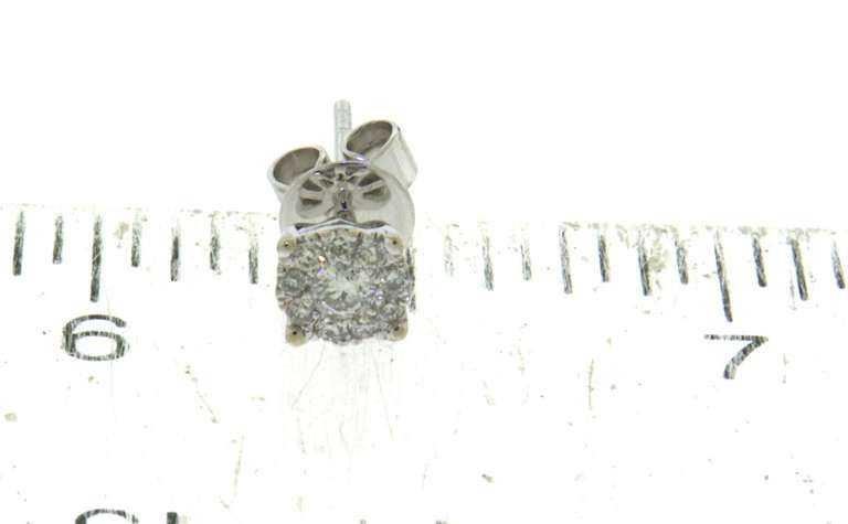 Brilliant White Gold Diamond Halo Cluster Earrings