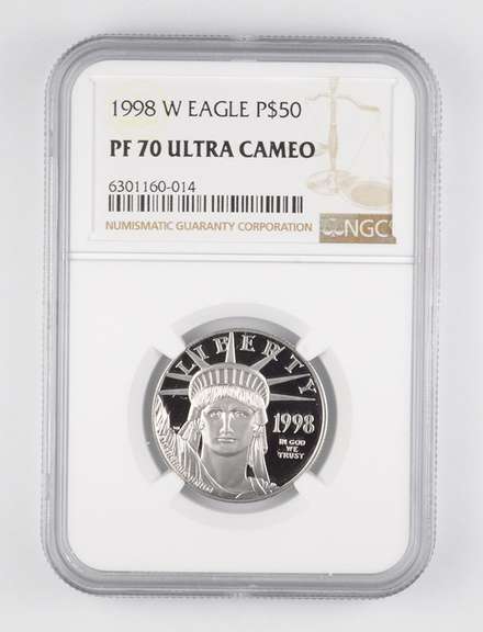 PF70 UCAM 1998-W $50 American Platinum Eagle 1/2 Oz .999 Platinum NGC