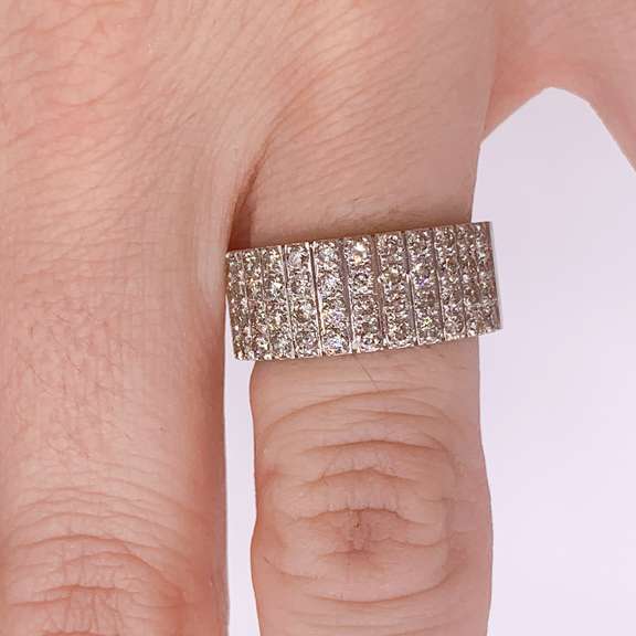 14kt Solid White Gold & Diamond Ring