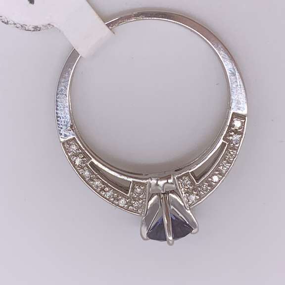 14kt Gold, Blue Sapphire, & Diamond Cocktail Ring