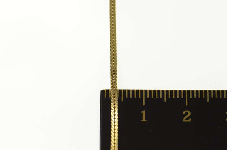 14K Yellow Gold 1.6mm Flat Fancy Chain Squared Link Necklace