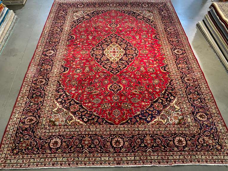 MAGNIFICENT PERSIAN KASHAN RUG 9.7x1