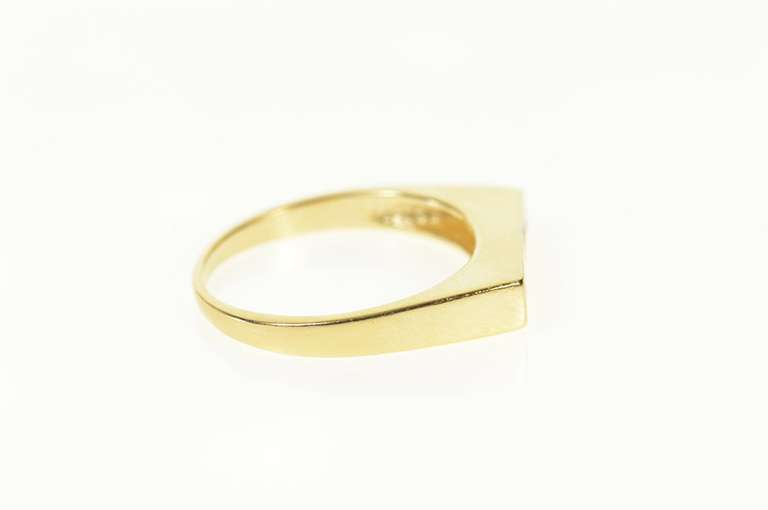 14K Yellow Gold Squared Diamond Wedding Band Stackable Ring