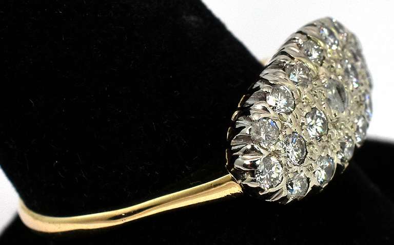 Antique-Style 0.75CTW Diamond Cluster Ring in 14KT 2-Tone Gold