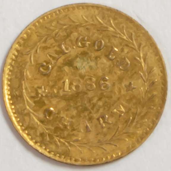 1886 Ca Gold Eureka Round 1/2 Dollar Size Gold Token