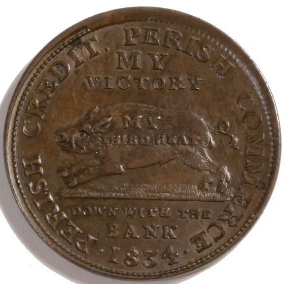 Unc 1834 Down With The Bank Hard Times Token