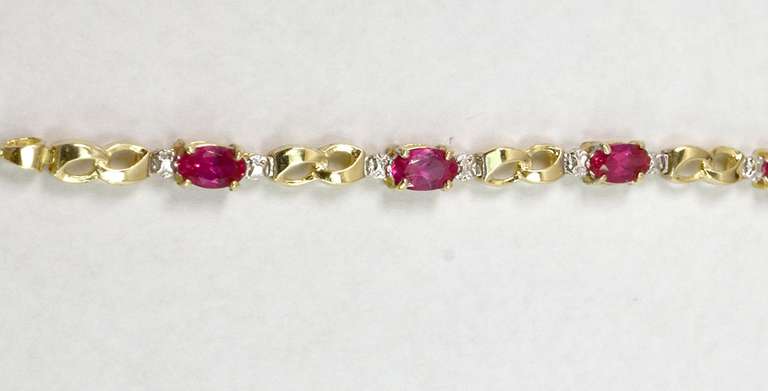 Estate Ruby Bracelet in Yellow Gold