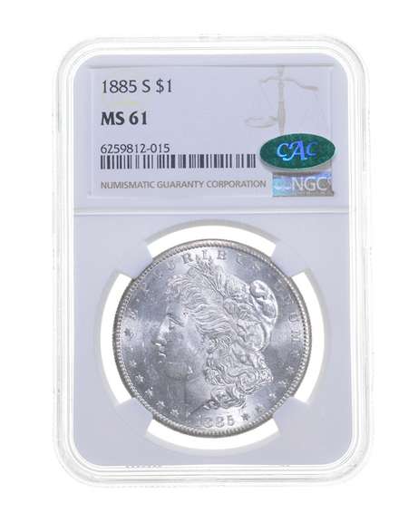 MS61 1885-S Morgan Silver Dollar - CAC - Graded NGC