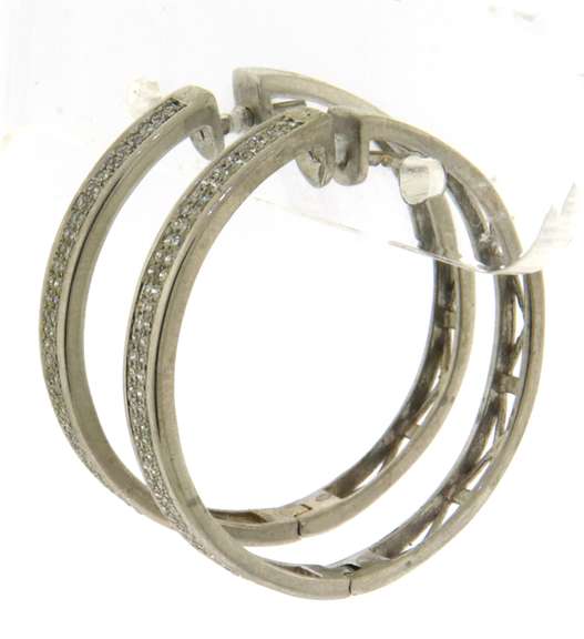 Dazzling White Gold Diamond Hoop Earrings