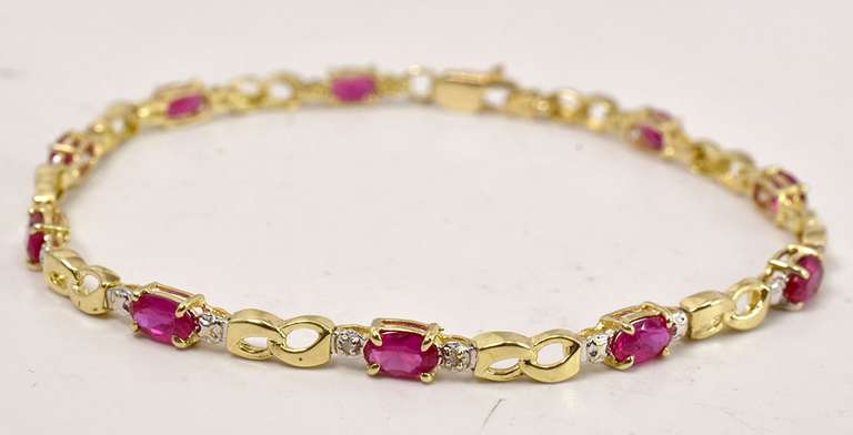 Estate Ruby Bracelet in Yellow Gold