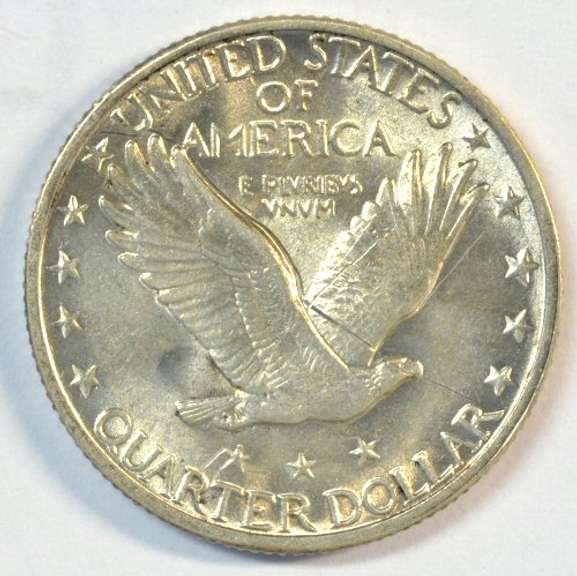 Choice BU 1930 Standing Liberty Quarter. Full Head rev scratch