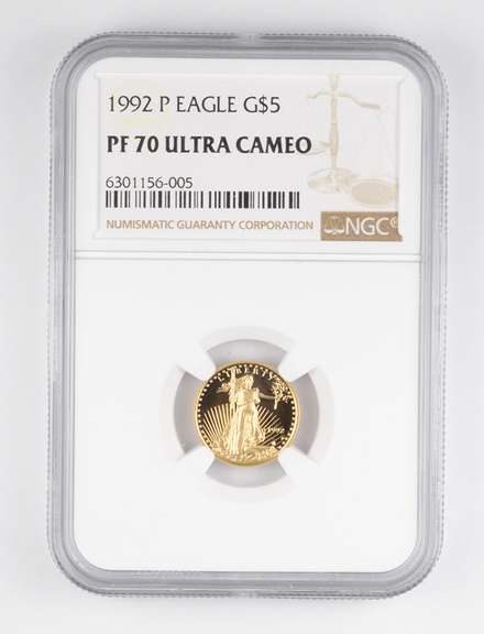 PF70 UCAM 1992-P $5 American Gold Eagle - 1/10 Oz. Fine Gold - NGC