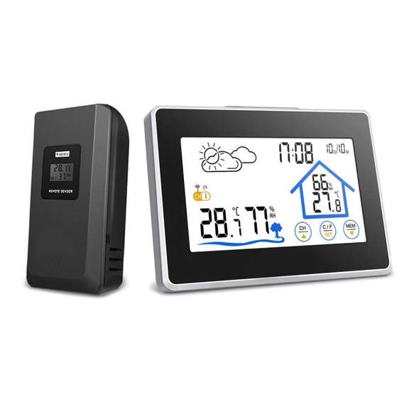 Wireless Thermometer Touch Screen Weather Station