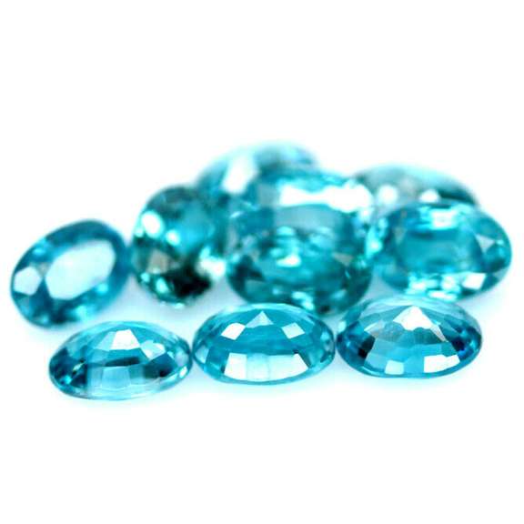 Brilliant 7.25ct sky blue Zircon set