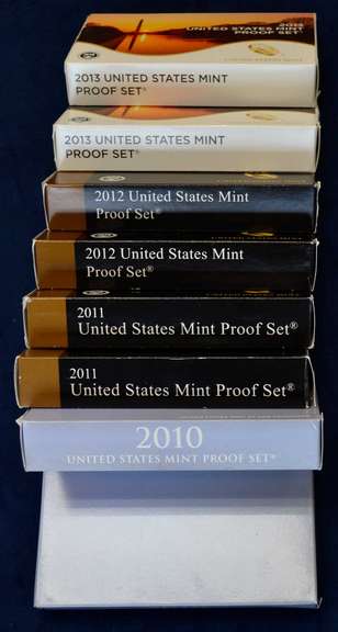 United States Mint Proof Sets 2010-2013. Two Sets For Each Year.
