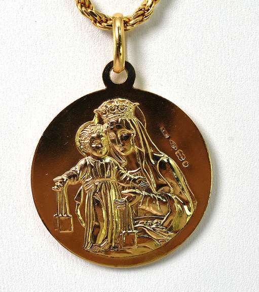 Heavy Religious Necklace in 18KT Yellow Gold