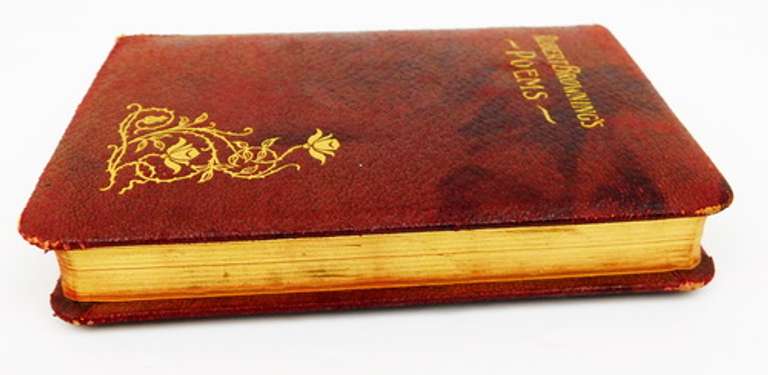 Antique Robert Browning's Poems Leather Book